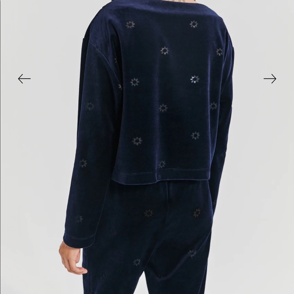 Something Navy Sun Velour Sweatshirt & Joggers Set (M, Navy) - Picture 3 of 10